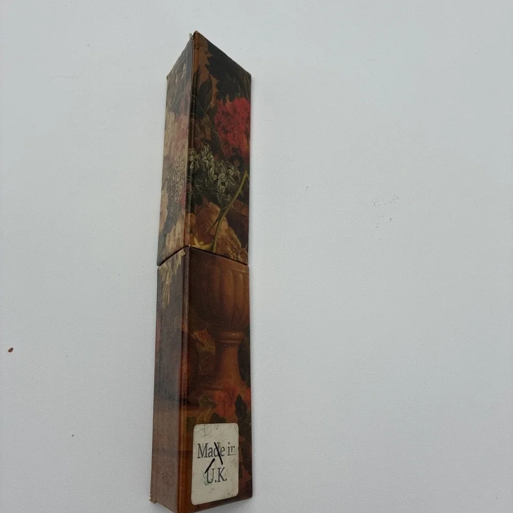 Vintage Floral Pencil Set with Triangular Case Made in UK 6 Piece Unsharpened